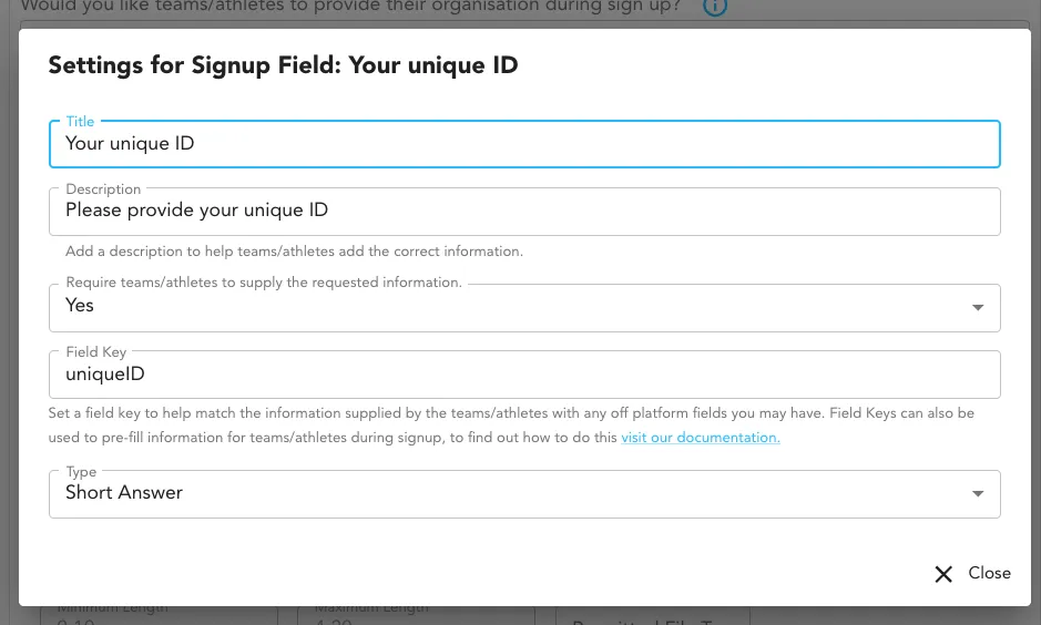 signup field example